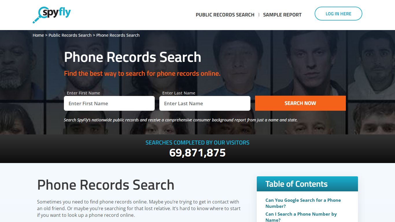 Phone Records Search | Enter Any Name and Search Privately | SpyFly